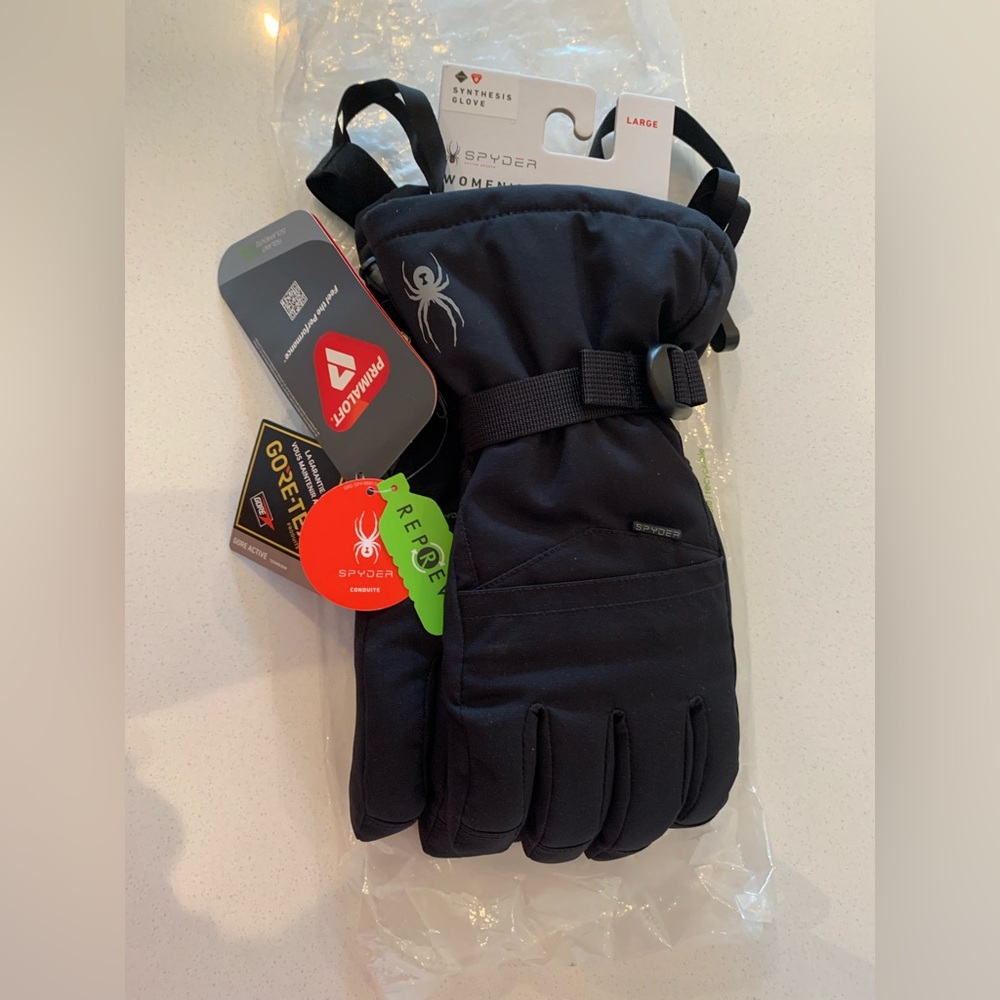 Spyder Women's Synthesis GTX ski gloves black size Large